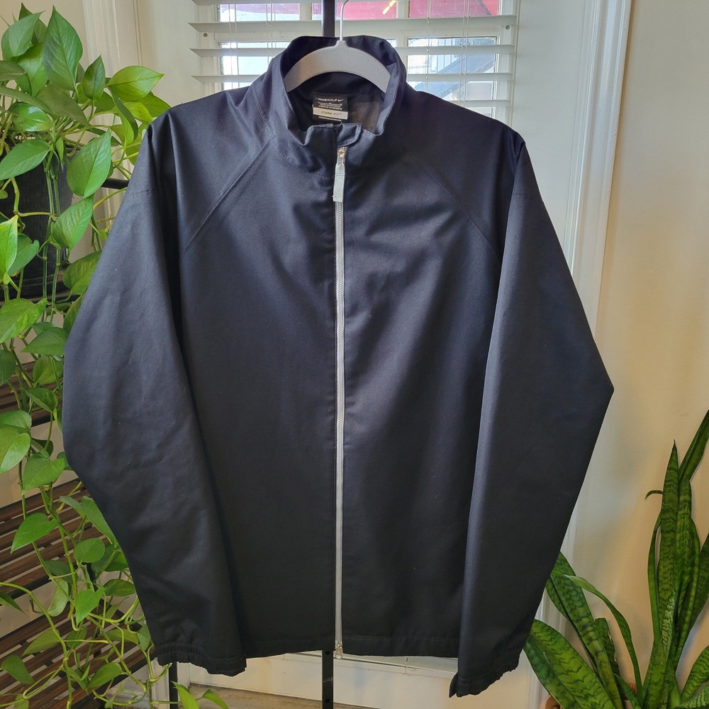 Nike Golf Storm-Fit 10 Jacket Mens Large Black Full Zip Tustin Ranch Golf Club